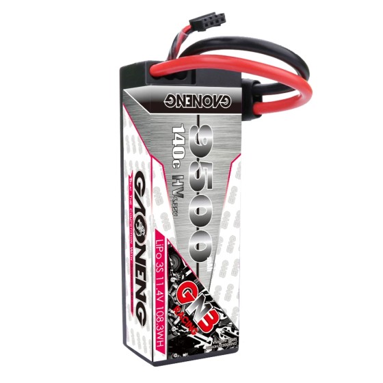 GNB GAONENG 9500MAH 3S 3S2P HV 11.4V 140C LiPo Battery For1/10 Scale RC Racing Car Hard Case Truck Buggy LiHV High Voltage